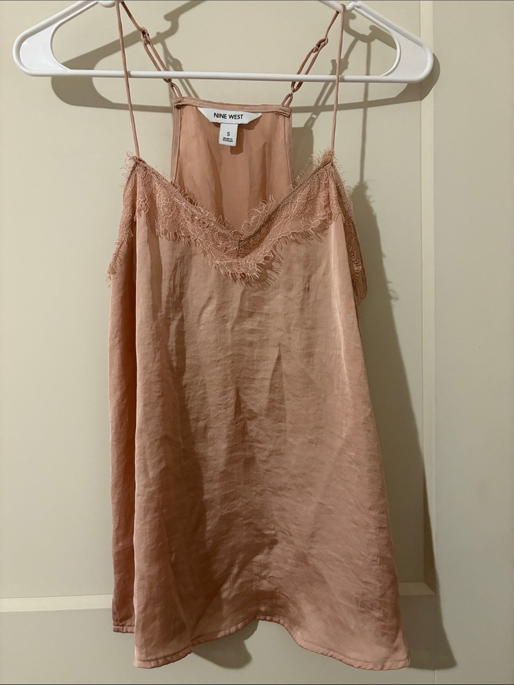 Nine West Dusty Rose Lace-Trim Slip
